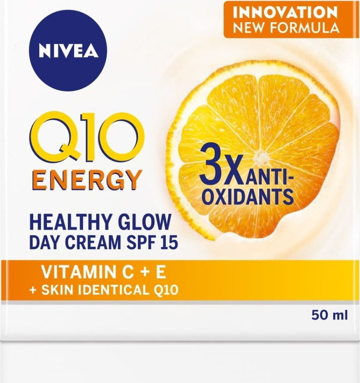 NIVEA Q10 ENERGY HEALTHY GLOW DAY CREAM SPF15 ΑΝΤΙΡΥΤΙΔΙΚΗ ΚΡΕΜΑ ΠΡΟΣΩΠΟΥ ΧΩΡΙΣ ΧΡΩΜΑ 50ML