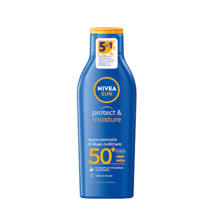 Nivea Sun Protect & Moisture Lotion Αδιάβροχη Αντηλιακή Κρέμα Σώματος SPF50 200ml