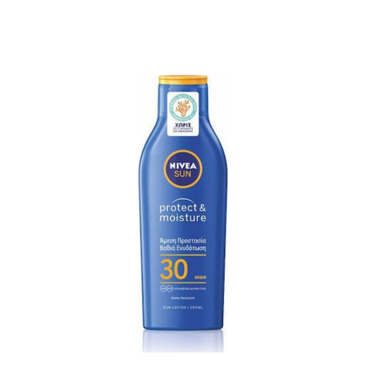 Nivea Sun Protect & Moisture Lotion Αδιάβροχη Αντηλιακή Κρέμα Σώματος SPF30 200ml